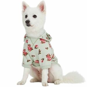 Blueberry Pet Floral Dog Hoodie Green Size SMALL
